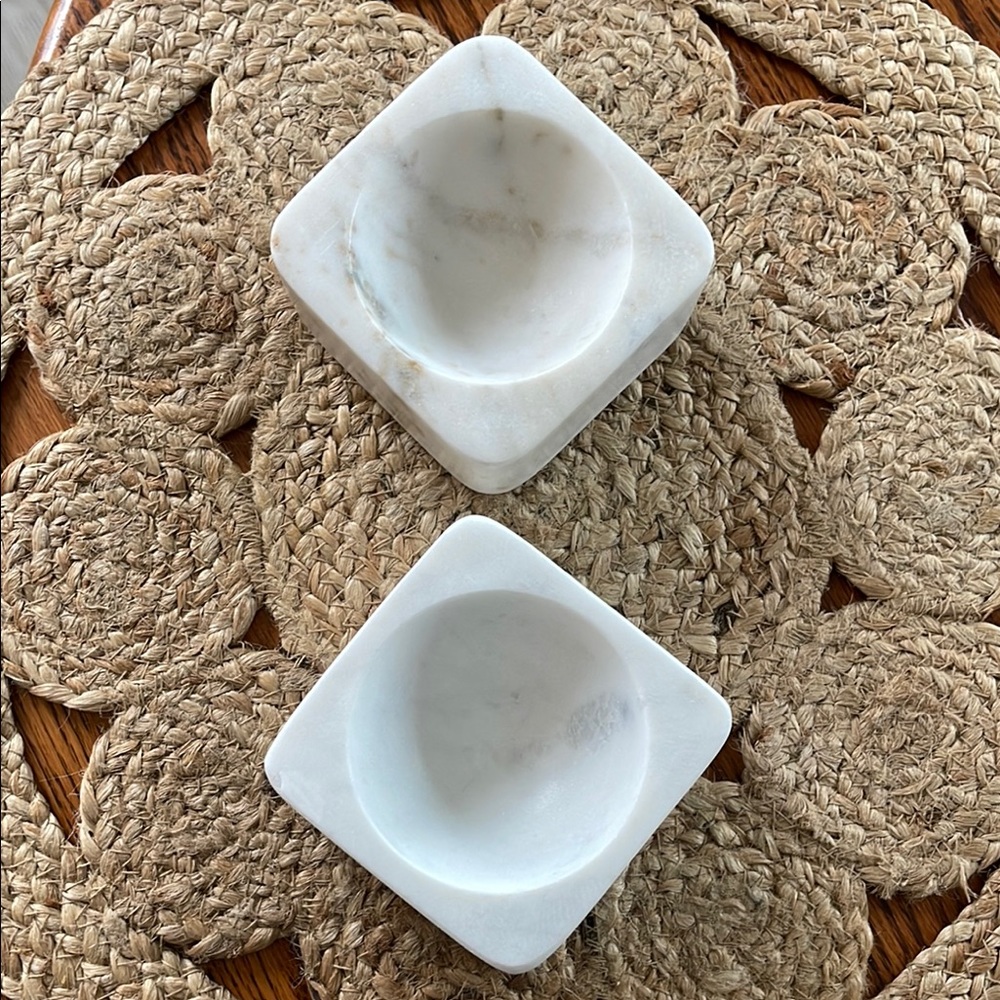 Marble Spice Salt Pepper Cellars set of 2 Square kitchen accessories